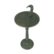 Verdigris Green Finish Cast Iron Sun, Moon and Stars Celestial Sundial - Decorative Garden Pedestal Sun Clock - Outdoor Decor