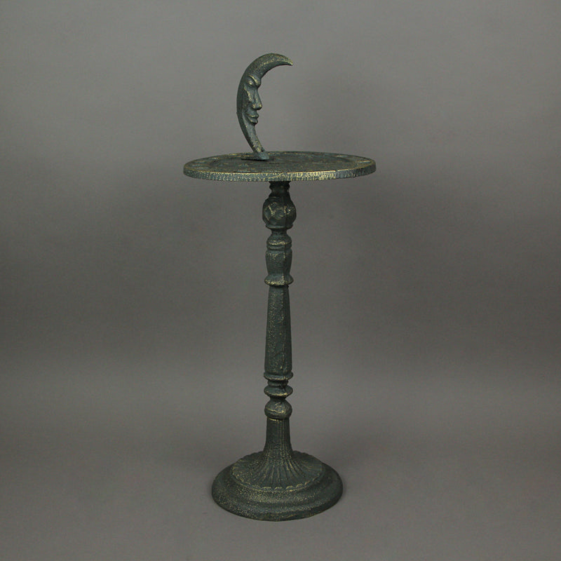 Verdigris Green Finish Cast Iron Sun, Moon and Stars Celestial Sundial - Decorative Garden Pedestal Sun Clock - Outdoor Decor