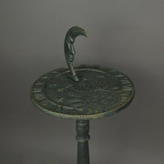 Verdigris Green Finish Cast Iron Sun, Moon and Stars Celestial Sundial - Decorative Garden Pedestal Sun Clock - Outdoor Decor