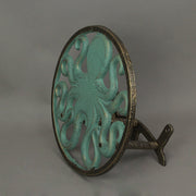 Green - Image 5 - Zeckos Verdigris Octopus Garden Hose Hanger - Cast Iron Decorative Wall-Mounted Holder - 12-Inch Diameter -
