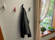 Coral - Image 2 - Set of 4 Coastal Cast Iron Seahorse Decorative Wall Hooks in Blue, White, and Coral Orange - Seaside
