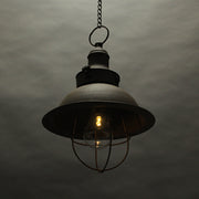 Antique Dark Brown Finish Farmhouse Battery Operated LED Pendant Light with Timer - Hanging Accent Lamp - Indoor / Outdoor