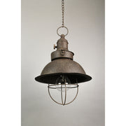 Set of 2 Antique Dark Brown Finish Farmhouse Battery Operated LED Indoor / Outdoor Pendant Lights with Timers -  Hanging