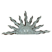 Galvanized Grey Metal Celestial Rising Sun Face Wall Hanging Art - Rustic Farmhouse Style Home and Garden Decor Plaque with