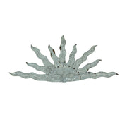 Galvanized Grey Metal Celestial Rising Sun Face Wall Hanging Art - Rustic Farmhouse Style Home and Garden Decor Plaque with