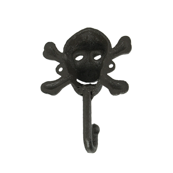 Set of Cast Iron Skull And Bones Decorative Wall Hooks Pirate