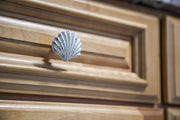 White - Image 6 - Set of 6 Antique White Cast Iron Scallop Sea Shell Drawer Pulls Nautical Cabinet Knobs - 2 Inches Long -