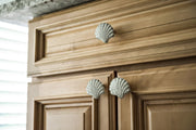 White - Image 8 - Set of 6 Antique White Cast Iron Scallop Sea Shell Drawer Pulls Nautical Cabinet Knobs - 2 Inches Long -