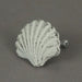 White - Image 9 - Set of 6 White Cast Iron Scallop Sea Shell Drawer Pulls Nautical Cabinet Knobs Nautical Decor