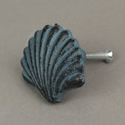 Light Blue - Image 6 - Set of 6 Blue Cast Iron Scallop Sea Shell Drawer Pulls Nautical Cabinet Knobs - 2 Inches Long -