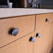 Silver - Image 5 - Set of 6 Antique Silver Cast Iron Scallop Sea Shell Drawer Pulls Nautical Cabinet Knobs - 2 Inches Long -