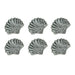 Silver - Image 1 - Set of 6 Antique Silver Cast Iron Scallop Sea Shell Drawer Pulls Nautical Cabinet Knobs - 2 Inches Long -