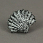 Silver - Image 8 - Set of 6 Antique Silver Cast Iron Scallop Sea Shell Drawer Pulls Nautical Cabinet Knobs - 2 Inches Long -