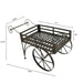 Metal - Image 4 - Charming Rustic Brown Metal Wagon Cart Plant Stand and Flower Holder - Transform Your Indoor and Outdoor