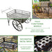 Metal - Image 2 - Charming Rustic Brown Metal Wagon Cart Plant Stand and Flower Holder - Transform Your Indoor and Outdoor