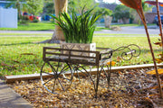 Metal - Image 8 - Charming Rustic Brown Metal Wagon Cart Plant Stand and Flower Holder - Transform Your Indoor and Outdoor