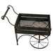 Dark Wood & Metal - Image 1 - 24-Inch Rustic Black Wood and Metal Wagon Cart-Style Plant Stand / Holder Featuring a 17in x