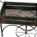 Dark Wood & Metal - Image 6 - 24 Inch Rustic Black Wood & Metal Wagon Cart Style Plant Stand 17in x 11.5in x 4.5in Basket