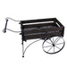 Wood And Metal - Image 1 - 24 Inch Brown Wood & Metal Wagon Planter Indoor Outdoor Rustic Plant Stand