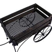 Wood And Metal - Image 7 - 24-Inch Long Light Brown Wood & Metal Wagon Planter - Rustic Indoor Outdoor Plant Stand for Your