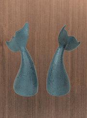 Blue - Image 9 - Set of 2 Nautical Cast Iron Whale Tail Decorative Bookends - Coastal Themed Shelves, and Beach House -