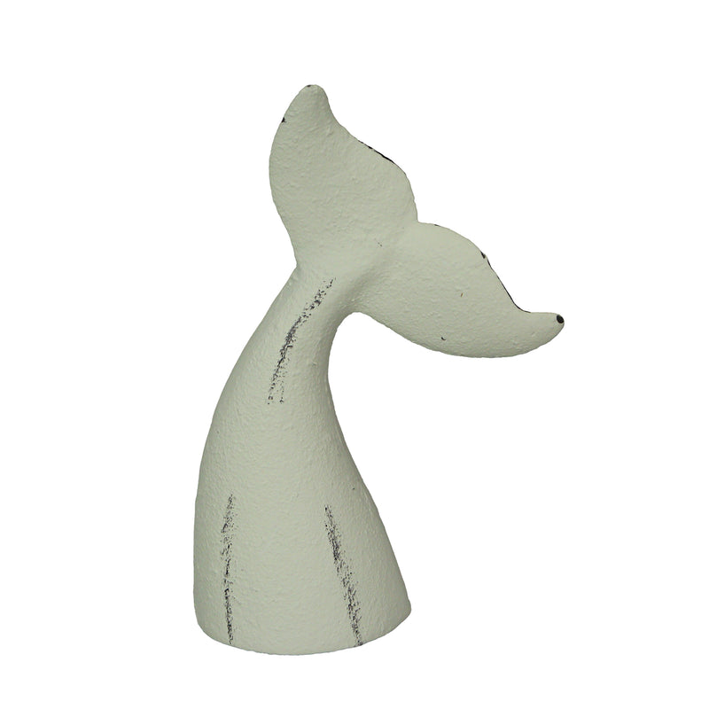 White - Image 3 - Set of 2 Nautical Cast Iron Whale Tail Decorative Bookends for Home Decor, Coastal Themed Shelves, and