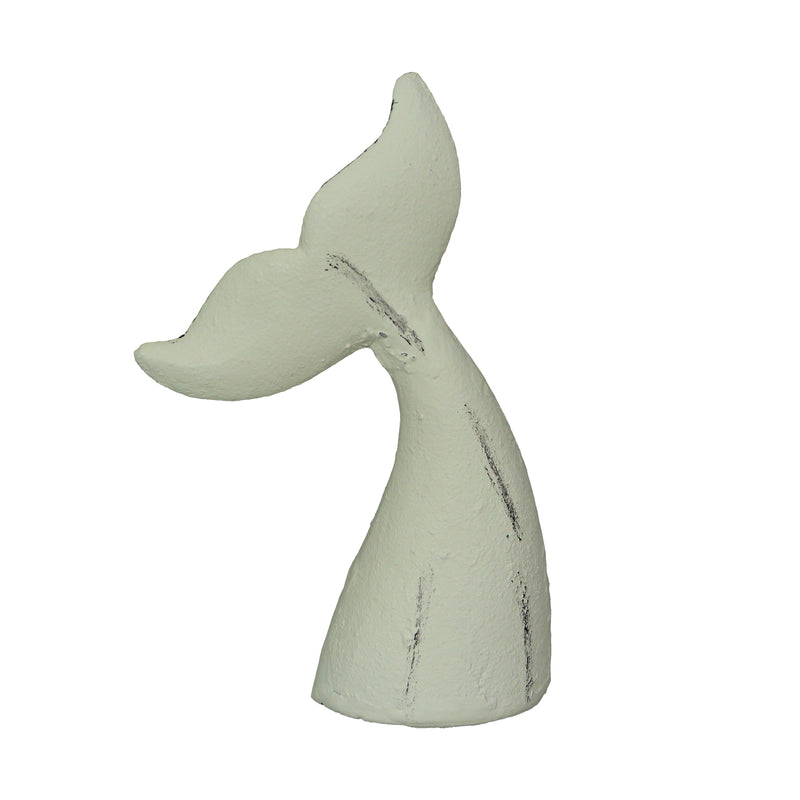 White - Image 7 - Set of 2 Nautical Cast Iron Whale Tail Decorative Bookends for Home Decor, Coastal Themed Shelves, and