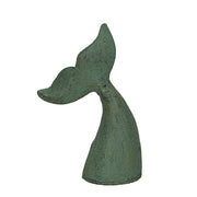 Green - Image 7 - Set of 2 Nautical Cast Iron Whale Tail Decorative Bookends for Home Decor, Coastal Themed Shelves, and