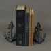 Blue - Image 5 - Set of 2 Blue Cast Iron Boat Anchor Bookends: Nautical Home Decor Sculptures Standing 4.75 Inches High,