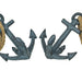 Blue - Image 2 - Set of 2 Blue Cast Iron Boat Anchor Bookends: Nautical Home Decor Sculptures Standing 4.75 Inches High,