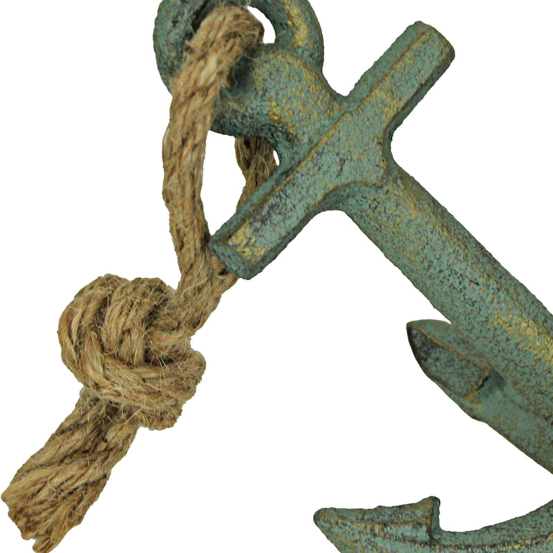 Green - Image 9 - Set of 2 Verdigris Green Finish Cast Iron Boat Anchor Decorative Bookends - Nautical Sculptures for Stylish