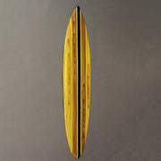 Striped Wooden Surfboard Wall Decor 39 Inch – Decorative Surfboard Wall Art, Retro Beach Coastal Decor, Light Brown Wood Surf