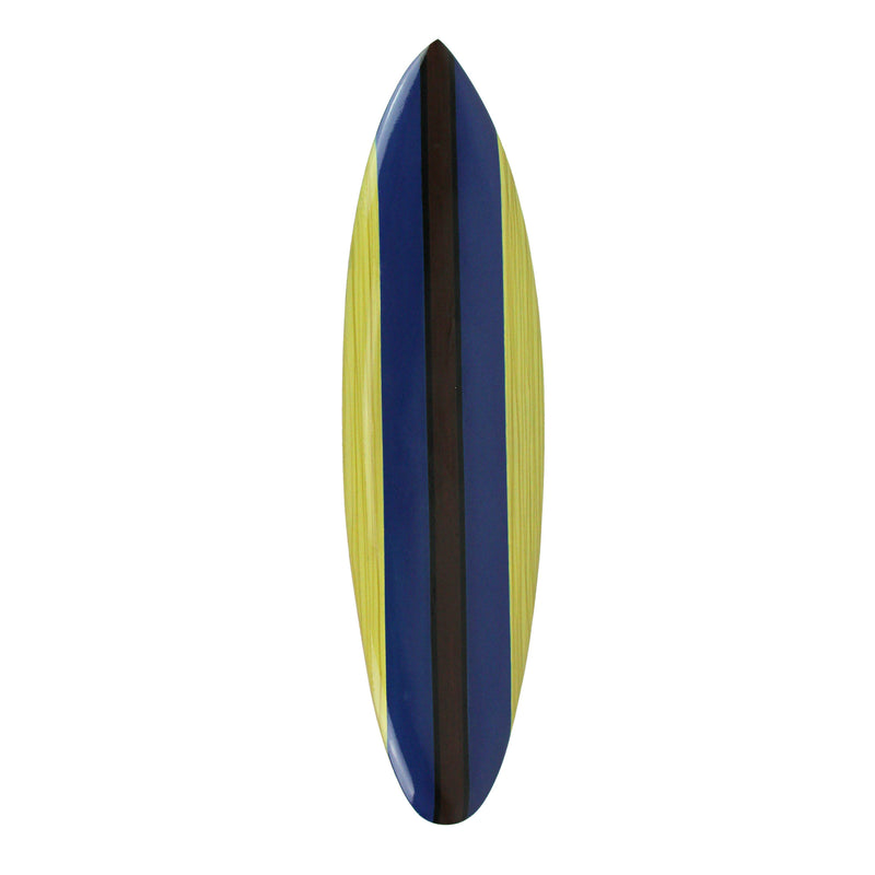 Set of 3 Handmade Striped Wooden Surfboard Wall Hangings - Coastal Wood Beach Decorations - Each 32 Inches Long - Stylish and