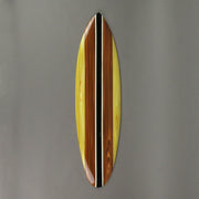 Set of 3 Handmade Striped Wooden Surfboard Wall Hangings - Coastal Wood Beach Decorations - Each 32 Inches Long - Stylish and