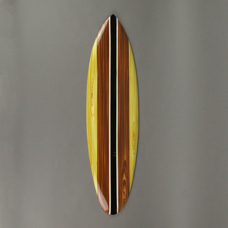 Set of 3 Handmade Striped Wooden Surfboard Wall Hangings - Coastal Wood Beach Decorations - Each 32 Inches Long - Stylish and