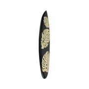 Set of 2 Handcrafted Wooden Tropical Leaf Design Decorative Surfboard Wall Hangings - Exquisite Island Decor for Your Home,