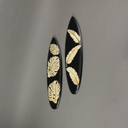 Set of 2 Handcrafted Wooden Tropical Leaf Design Decorative Surfboard Wall Hangings - Exquisite Island Decor for Your Home,