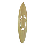 Natural Finish Hand-Carved Cut-Out Sea Turtle Wood Surfboard Decorative Art Wall Hanging - 32 Inches Long - Oceanic Elegance