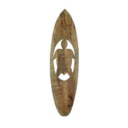 Natural Finish Hand-Carved Cut-Out Sea Turtle Wood Surfboard Decorative Art Wall Hanging - 32 Inches Long - Oceanic Elegance