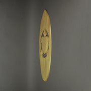 Natural Finish Hand-Carved Cut-Out Sea Turtle Wood Surfboard Decorative Art Wall Hanging - 32 Inches Long - Oceanic Elegance