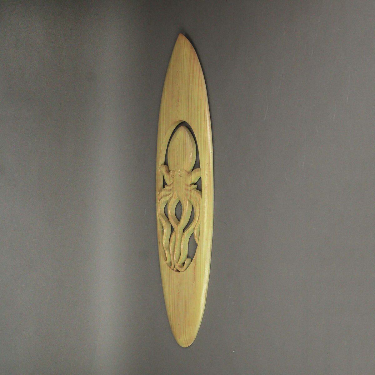 Hand Carved Cut-Out Octopus Wooden Surfboard Decorative Wall