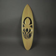 Exquisite Hand-Carved Wooden Surfboard Wall Hangings: Set of 2 with Octopus and Sea Turtle Designs - Artisan Crafted - Each