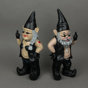 Gnoschitt and Gnofun - Born to Ride Biker Gnome Couple Outdoor Statue - Garden Decorations with Attitude - Unique and Naughty