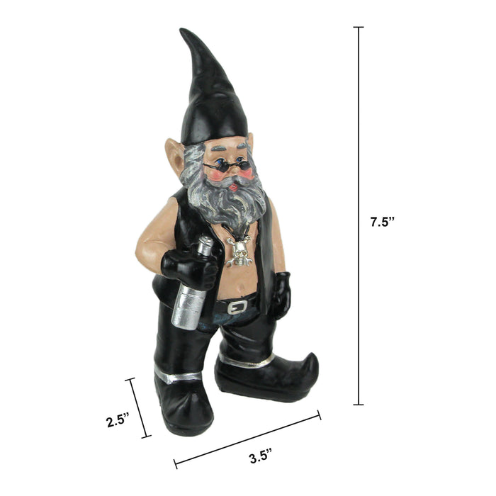 Gnoschitt and Gnofun Thirsty Biker Garden Gnome Statues 7.5 Inches High Funny Indoor Outdoor Décor Figurines Image 2