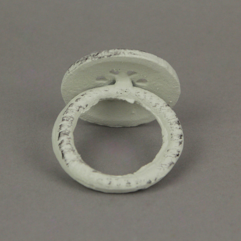 White - Image 3 - Set of 6 Elegant White Cast Iron Nautical Compass Rose Napkin Rings - Decorative Coastal Accents for Formal