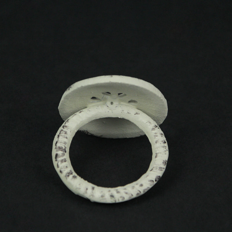 Nautical - Image 3 - Set of 6 Coastal Blue, Grey, and White Cast Iron Compass Rose Napkin Rings for Decorative Formal Dining