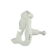Enchanting Set of 6 White Finish Cast Iron Mermaid Drawer Pulls - Nautical Coastal Decor for Cabinets and Dressers - 2.75