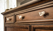 Enchanting Set of 6 White Finish Cast Iron Mermaid Drawer Pulls - Nautical Coastal Decor for Cabinets and Dressers - 2.75