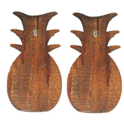 Set of 2 Pineapple Wall Sculptures, 10 Inch Hand Carved Wood Image 3