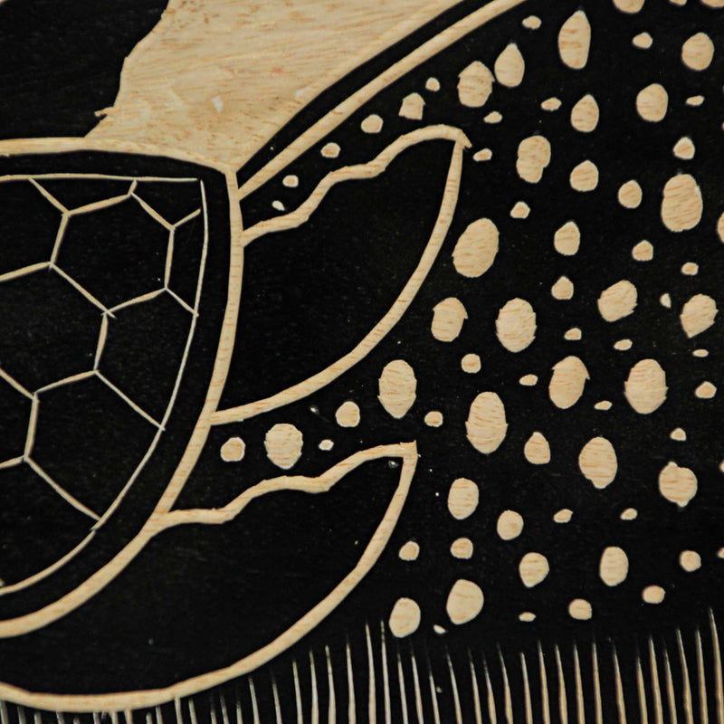 32 Inch - Image 6 - Set of 2 Hand-Carved Wooden Surfboard Sculptures- Tribal Whale and Turtle Designs - Tiki Decor Art - Wall